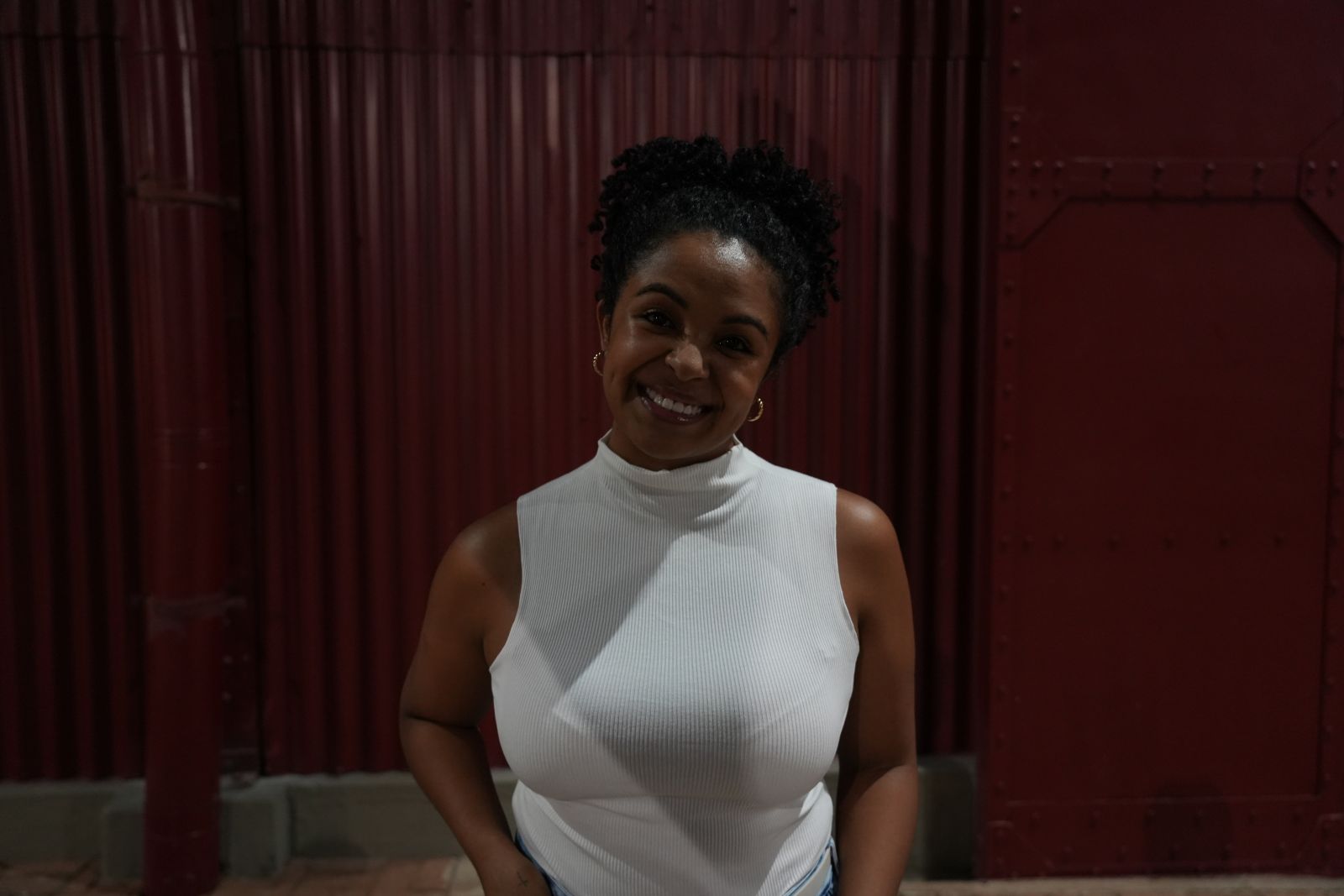 Sâmia ficou emocionada com a experiência interativa