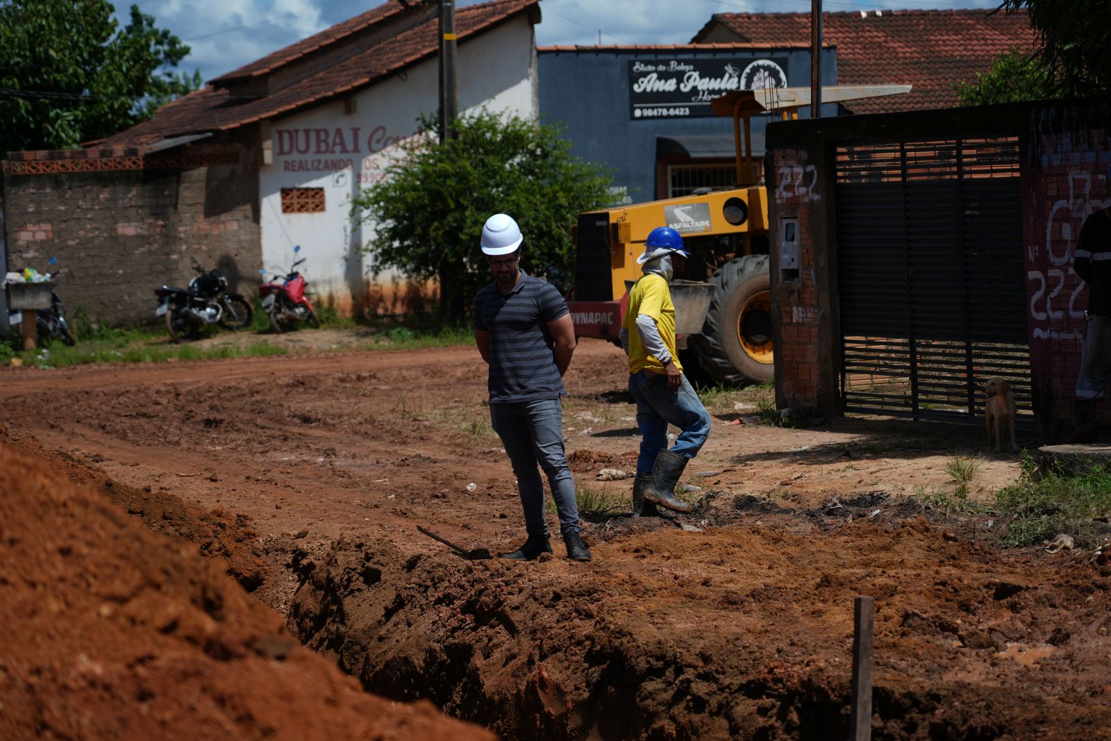 Gustavo Portela esteve no local para verificar o andamento dos trabalhos